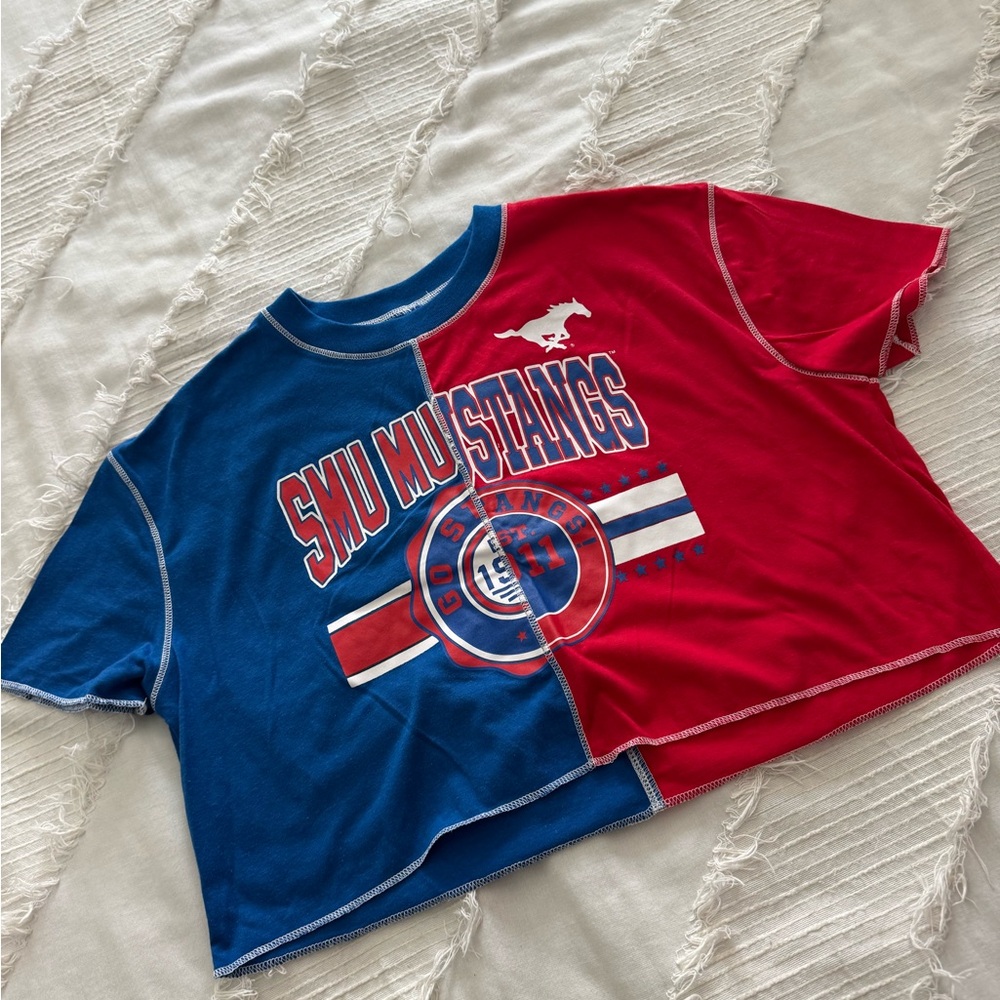 Mustangs Split-Color Tee - Blue & Red
